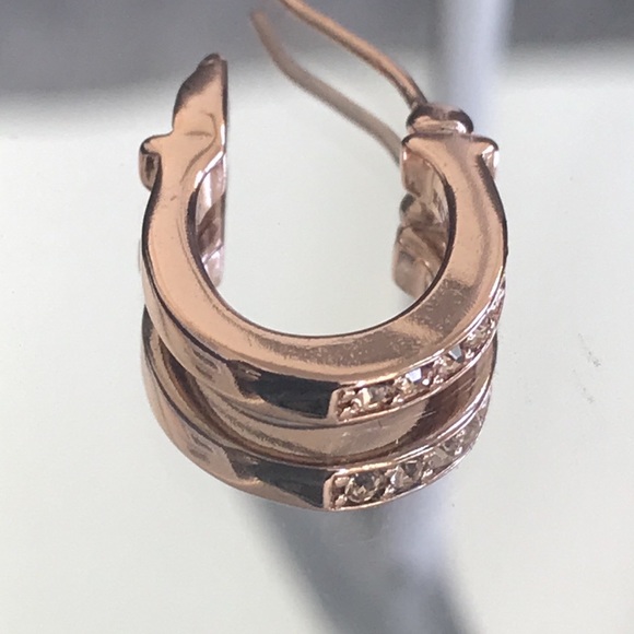 Coach Gold Pave Signature Huggie Earrings - Picture 12 of 12